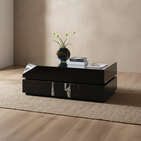 Black Mirrored Finish Coffee Table