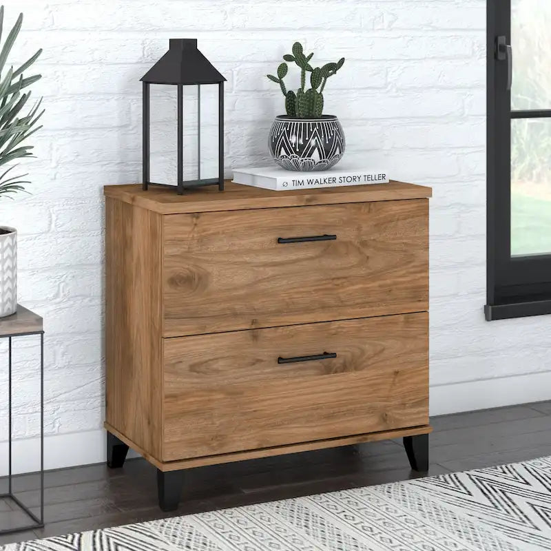 2 Drawer Lateral File Cabinet with Storage