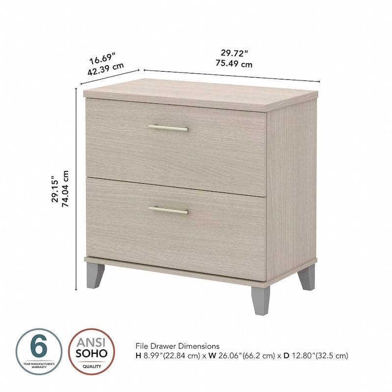 2 Drawer Lateral File Cabinet with Storage