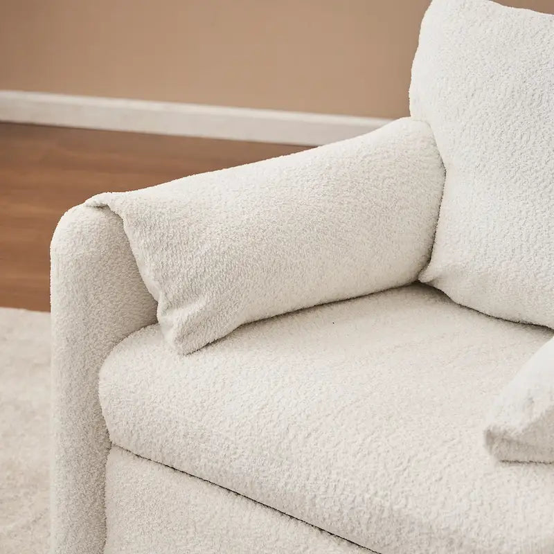 Fauteuil d'appoint pivotant une place - Fauteuil de salon rotatif à 360° avec tissu chenille et coussin haute résilience