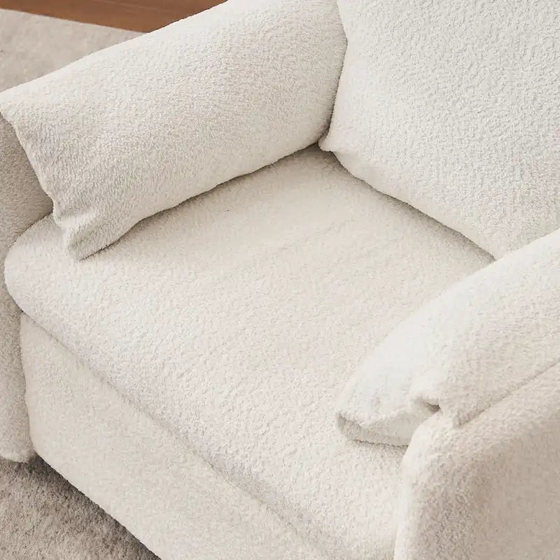Fauteuil d'appoint pivotant une place - Fauteuil de salon rotatif à 360° avec tissu chenille et coussin haute résilience