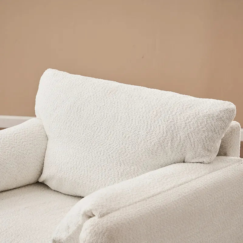 Fauteuil d'appoint pivotant une place - Fauteuil de salon rotatif à 360° avec tissu chenille et coussin haute résilience