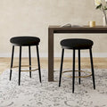 Tabourets de comptoir modernes, ensemble de 2 chaises de bar avec cadre en fer, siège rembourré et repose-pieds