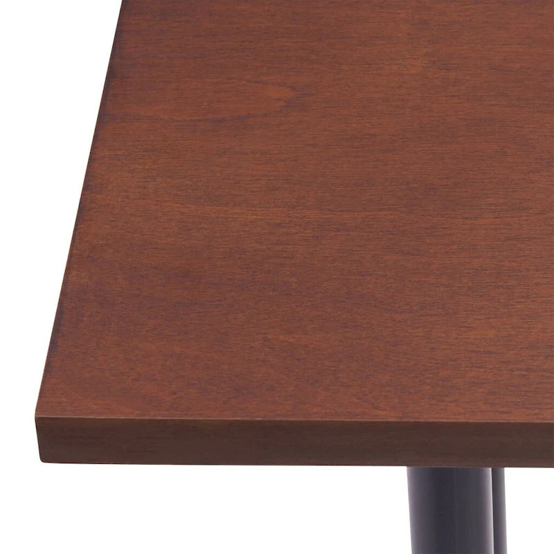 Console rectangulaire en bois Espresso avec piètement en métal noir - 56 L x 8 P x 30 H