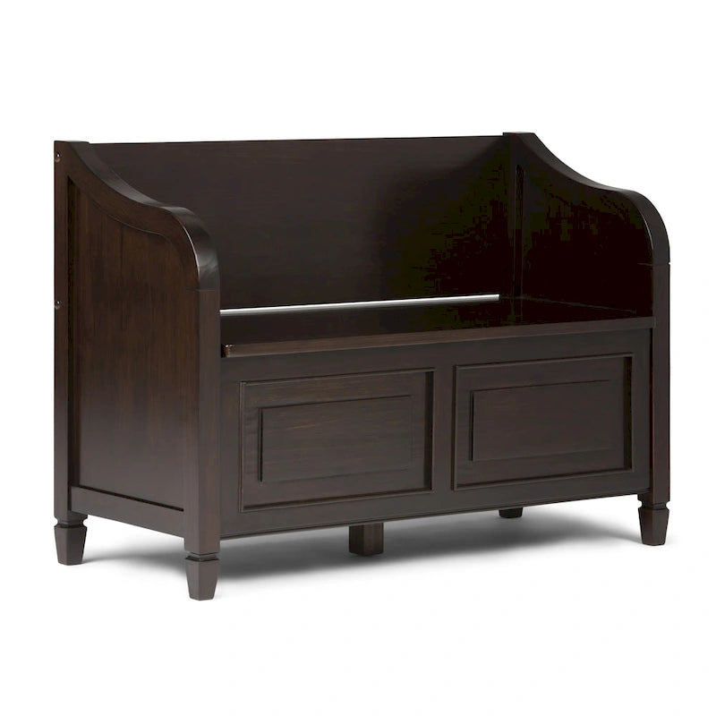 SOLID WOOD 42 inch Wide Traditional Entryway Storage Bench - 42 W x 18 D x 29.5 H