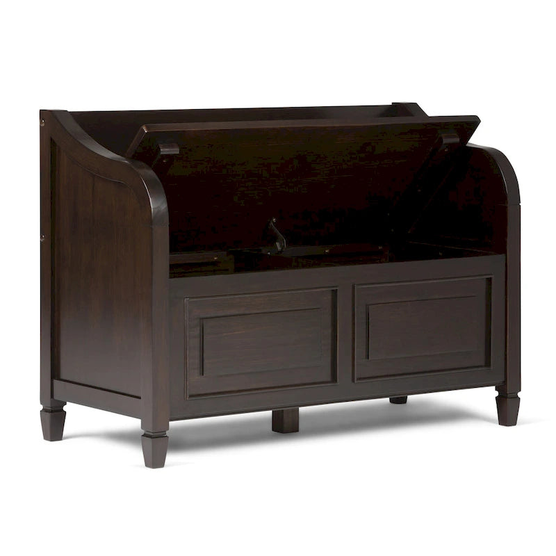 Banc de rangement traditionnel en BOIS MASSIF de 42 po de large pour entrée - 42 L x 18 P x 29,5 H