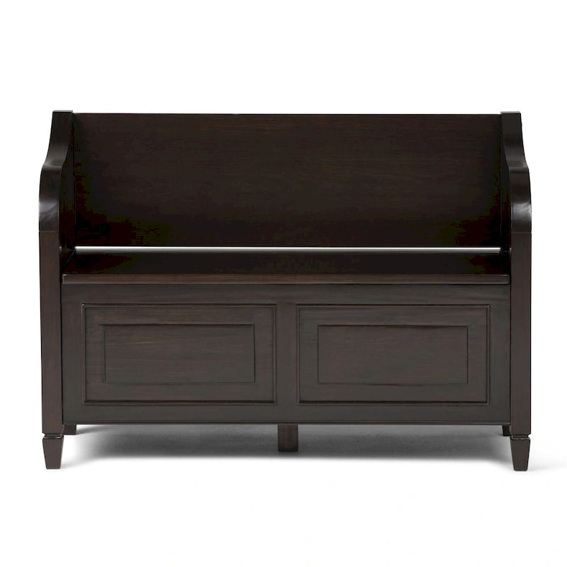 SOLID WOOD 42 inch Wide Traditional Entryway Storage Bench - 42 W x 18 D x 29.5 H