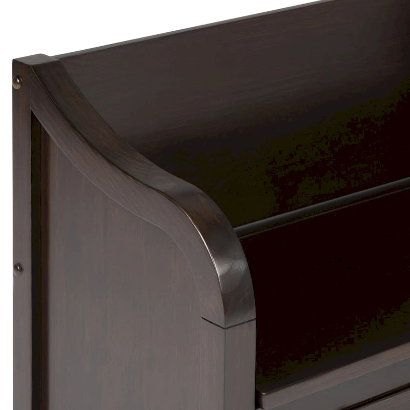 Banc de rangement traditionnel en BOIS MASSIF de 42 po de large pour entrée - 42 L x 18 P x 29,5 H