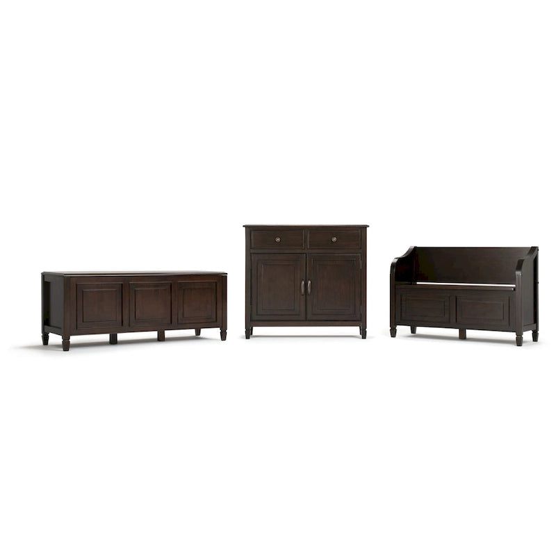 Banc de rangement traditionnel en BOIS MASSIF de 42 po de large pour entrée - 42 L x 18 P x 29,5 H