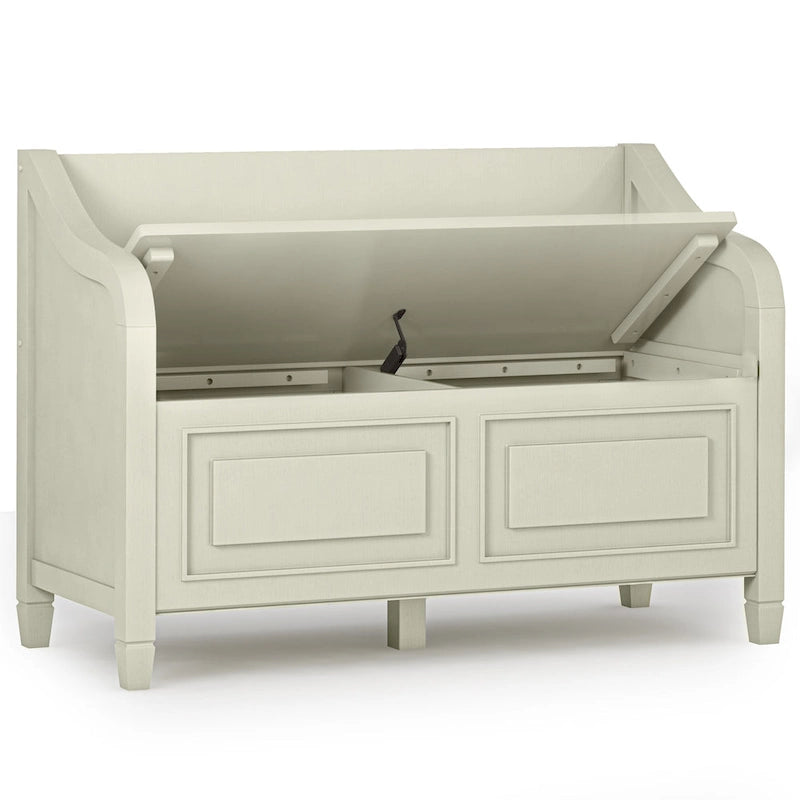 Banc de rangement traditionnel en BOIS MASSIF de 42 po de large pour entrée - 42 L x 18 P x 29,5 H