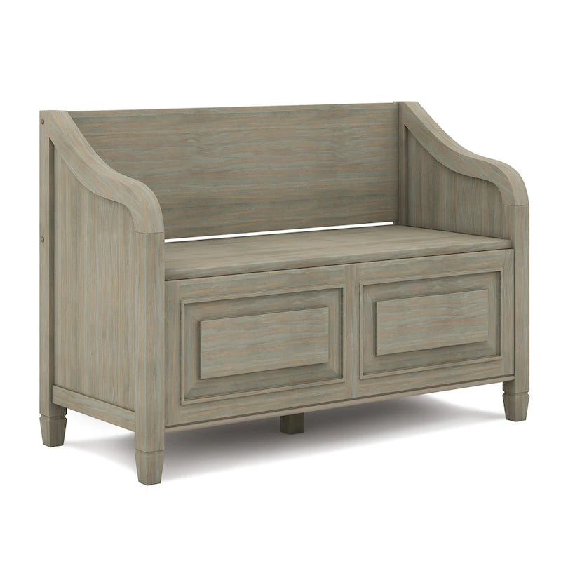 Banc de rangement traditionnel en BOIS MASSIF de 42 po de large pour entrée - 42 L x 18 P x 29,5 H