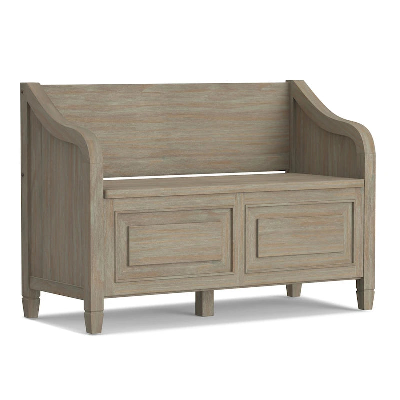 Banc de rangement traditionnel en BOIS MASSIF de 42 po de large pour entrée - 42 L x 18 P x 29,5 H