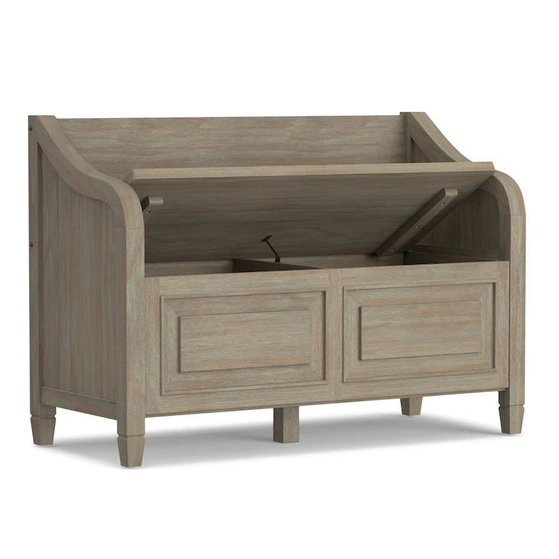 Banc de rangement traditionnel en BOIS MASSIF de 42 po de large pour entrée - 42 L x 18 P x 29,5 H