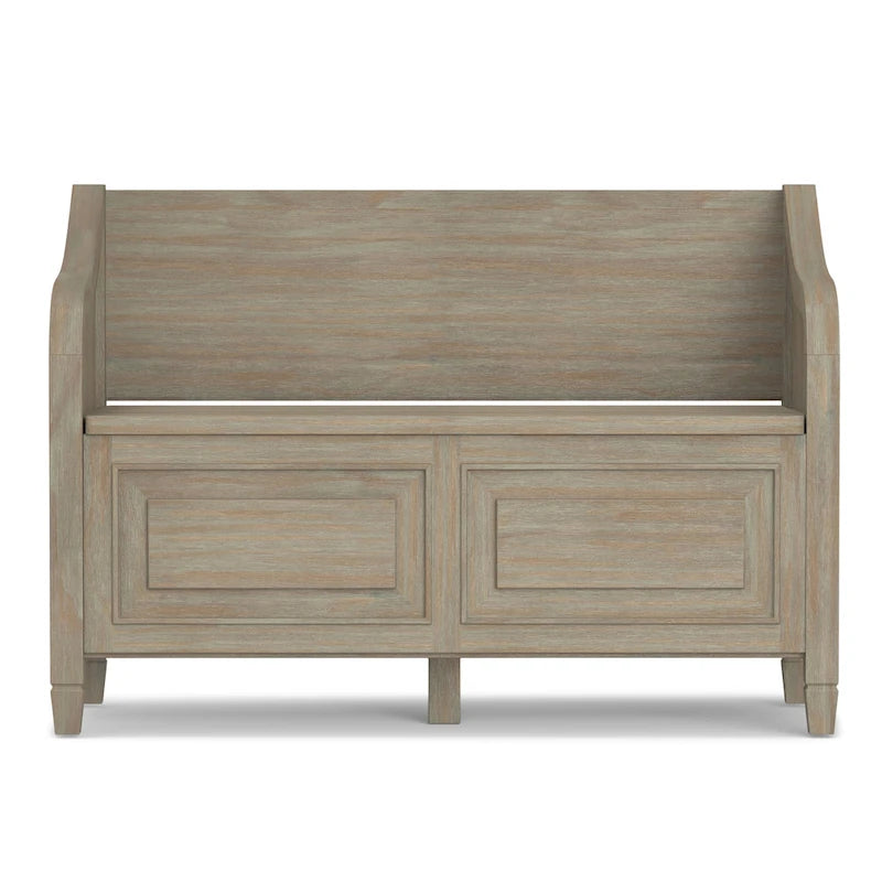 Banc de rangement traditionnel en BOIS MASSIF de 42 po de large pour entrée - 42 L x 18 P x 29,5 H