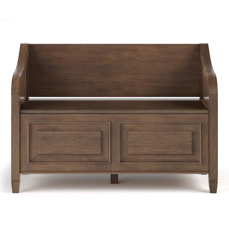 Banc de rangement traditionnel en BOIS MASSIF de 42 po de large pour entrée - 42 L x 18 P x 29,5 H