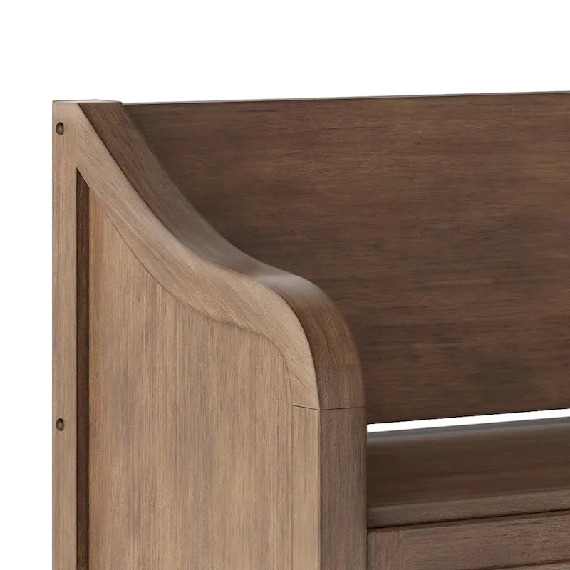Banc de rangement traditionnel en BOIS MASSIF de 42 po de large pour entrée - 42 L x 18 P x 29,5 H