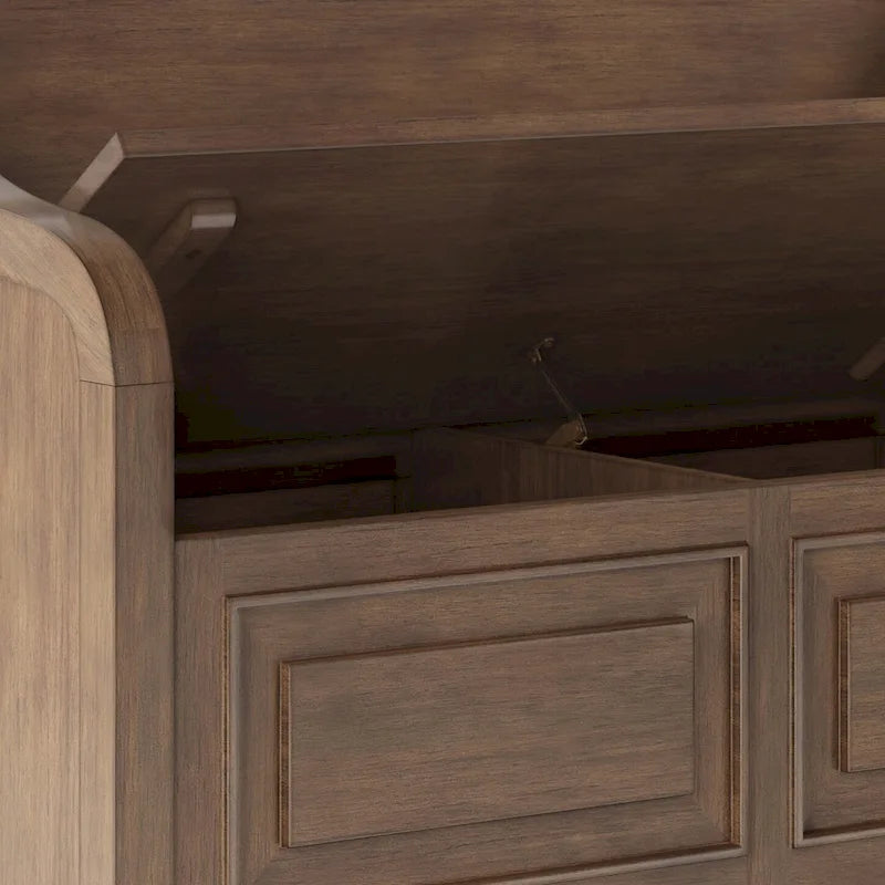 Banc de rangement traditionnel en BOIS MASSIF de 42 po de large pour entrée - 42 L x 18 P x 29,5 H
