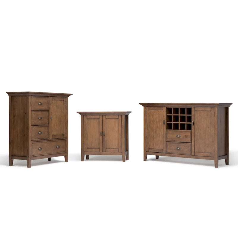 SOLID WOOD 39 inch Wide Transitional Medium Storage Cabinet - 39w x 17d x 42 h