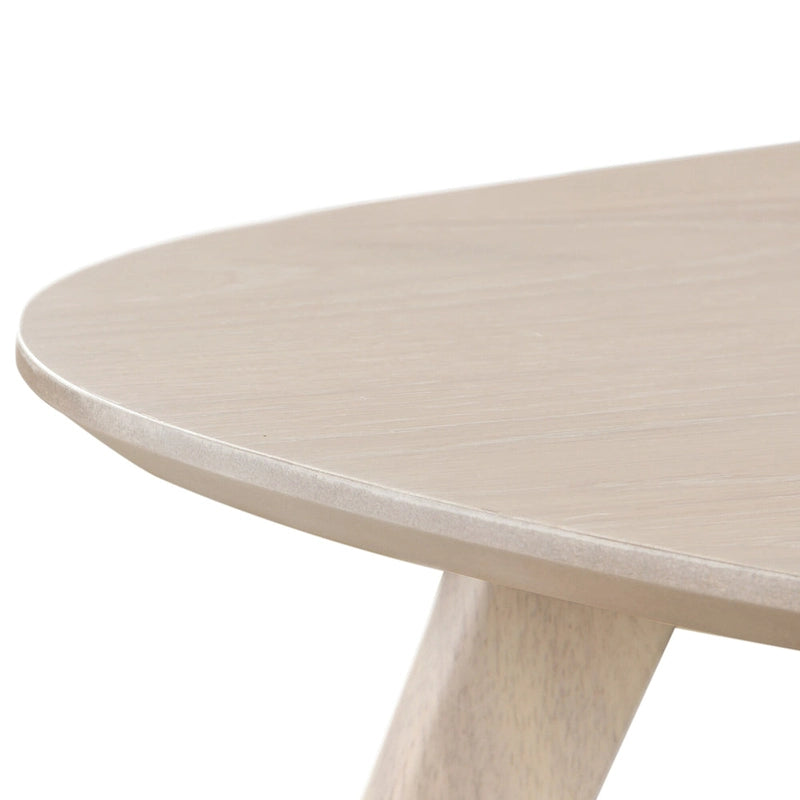 Mid-Century Modern Wood Veneer Coffee Table with Kidney Shaped Top for Living Room