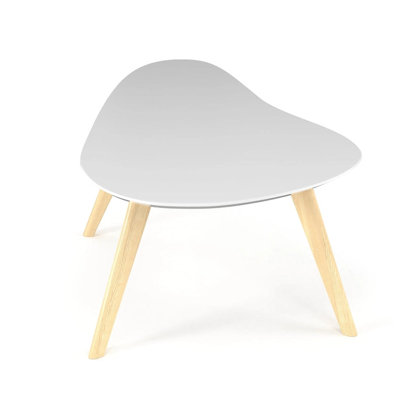 Mid-Century Modern Wood Veneer Coffee Table with Kidney Shaped Top for Living Room