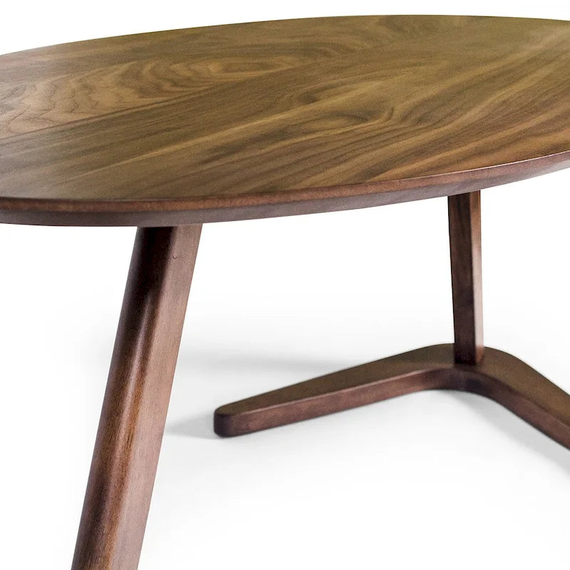 Mid-Century Modern Wood Veneer Coffee Table with Kidney Shaped Top for Living Room