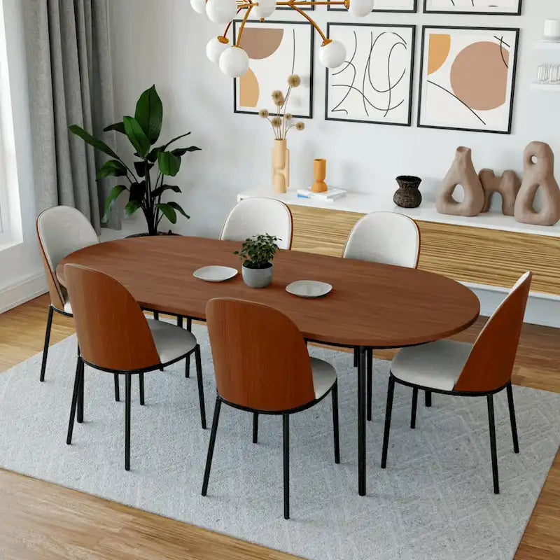 Chaise de salle à manger avec assise et dossier rembourrés