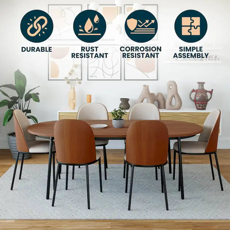 Chaise de salle à manger avec assise et dossier rembourrés