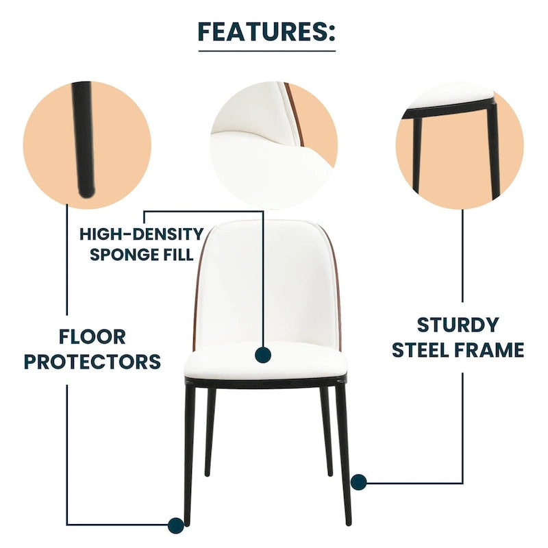 Chaise de salle à manger avec assise et dossier rembourrés