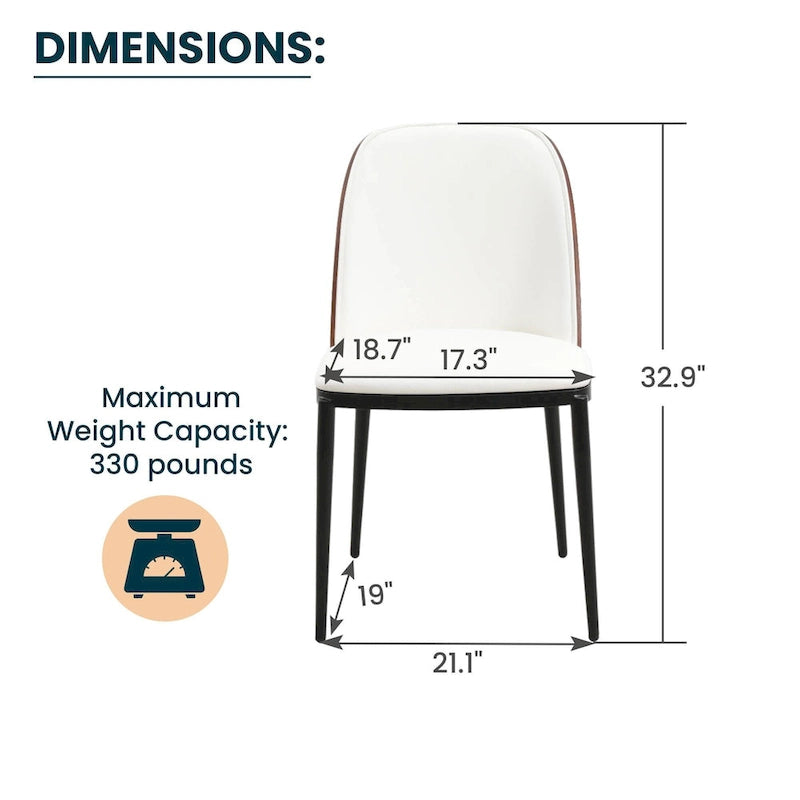 Chaise de salle à manger avec assise et dossier rembourrés