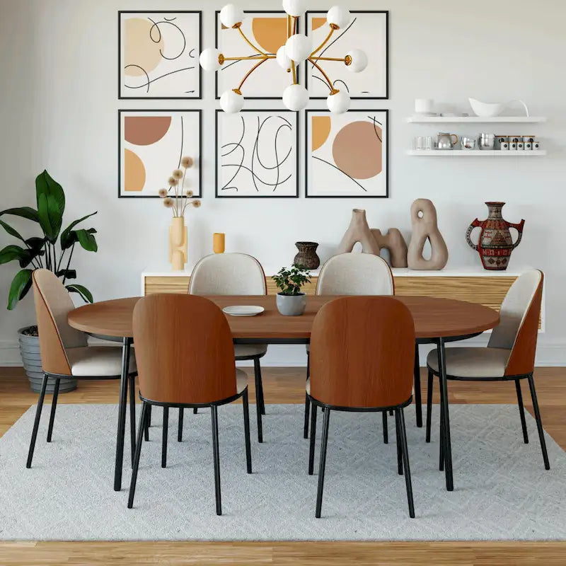 Chaise de salle à manger avec assise et dossier rembourrés