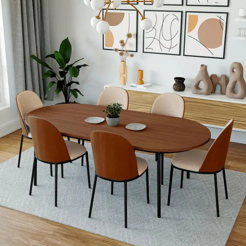 Chaise de salle à manger avec assise et dossier rembourrés