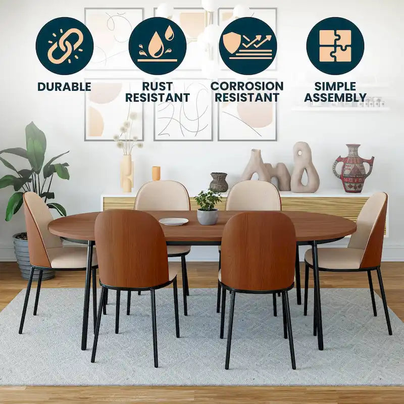 Chaise de salle à manger avec assise et dossier rembourrés