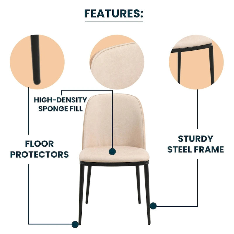 Chaise de salle à manger avec assise et dossier rembourrés