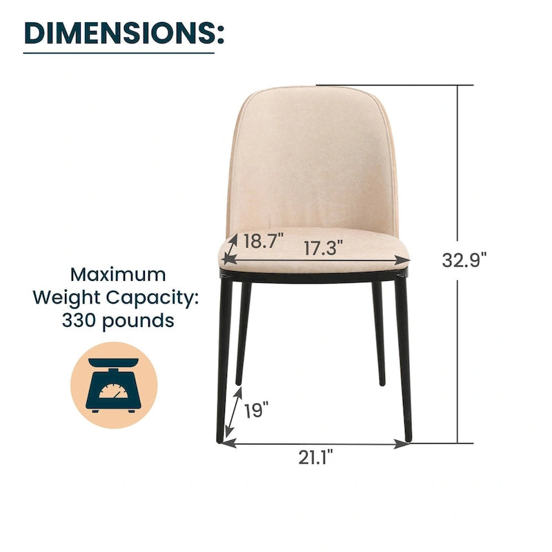 Chaise de salle à manger avec assise et dossier rembourrés