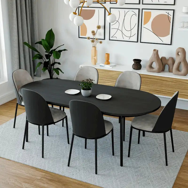 Chaise de salle à manger avec assise et dossier rembourrés