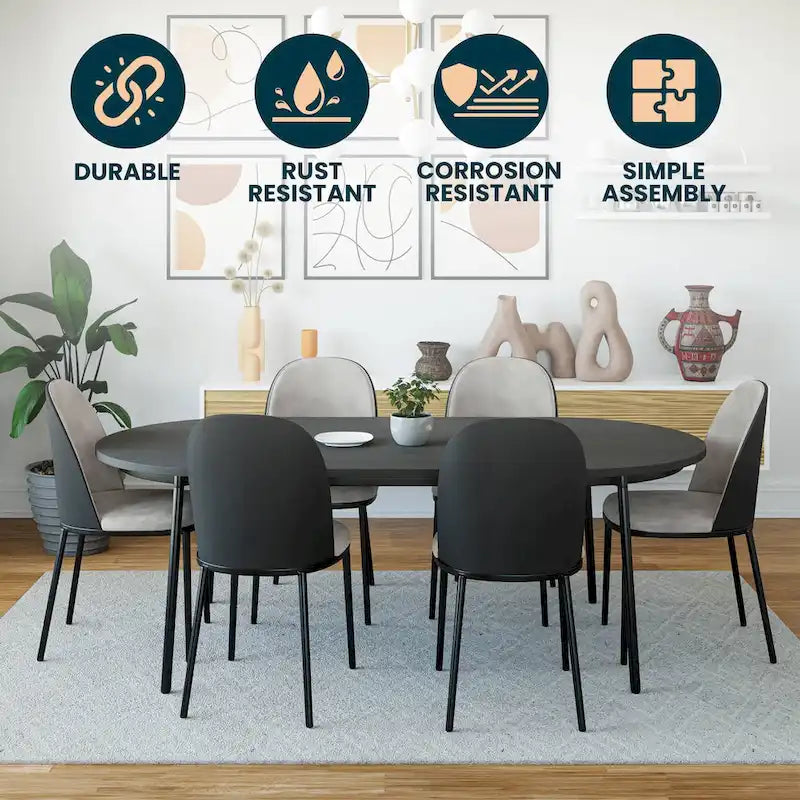 Chaise de salle à manger avec assise et dossier rembourrés