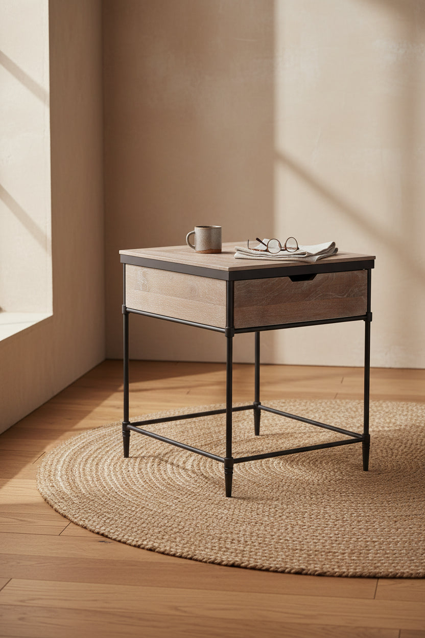 Fenway Mango Solid Wood Top Square End Table