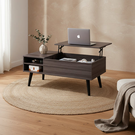 Lift Top Coffee Table with Storage for Living Room - 39.37D x 19.69W x 16.93H