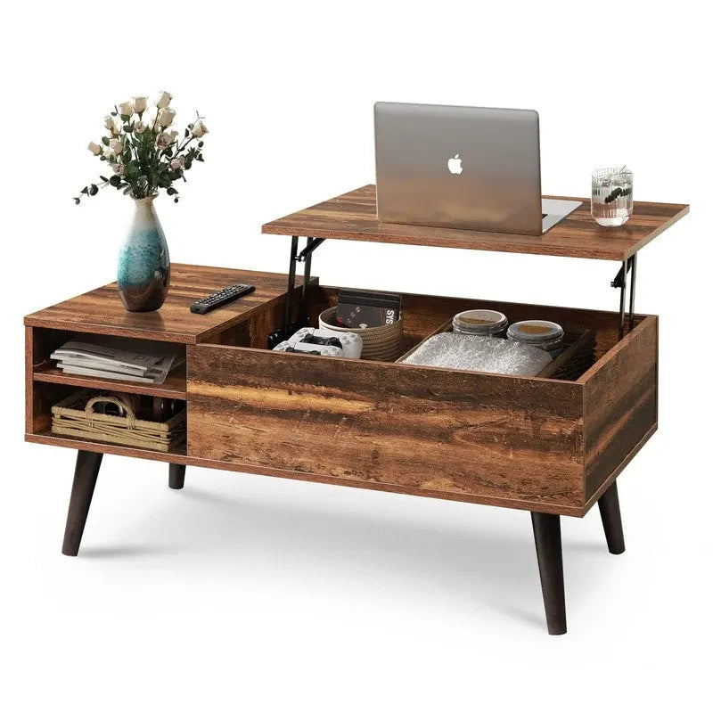 Lift Top Coffee Table with Storage for Living Room - 39.37D x 19.69W x 16.93H
