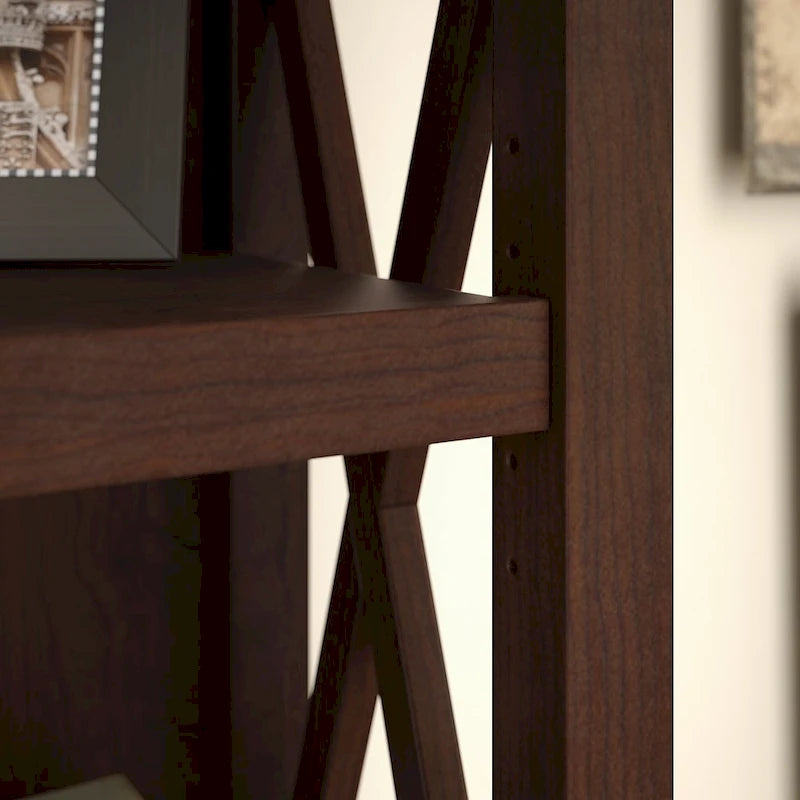 60W L Desk with File Cabinets and Bookcase by