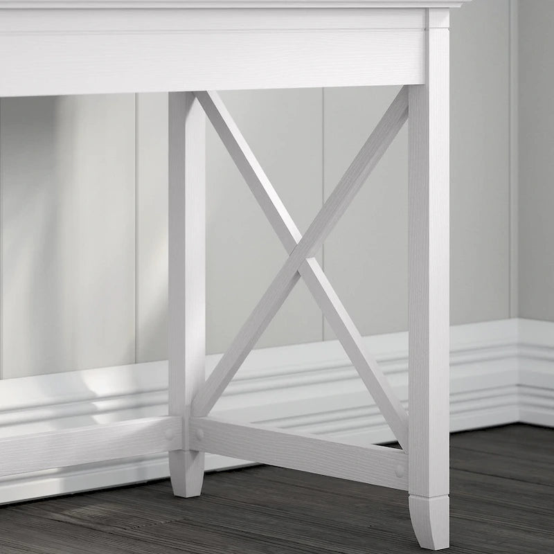 Bureau d'angle de 60 po avec classeurs et bibliothèque, par