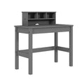 Wooden Writing Desk with Hutch in Grey