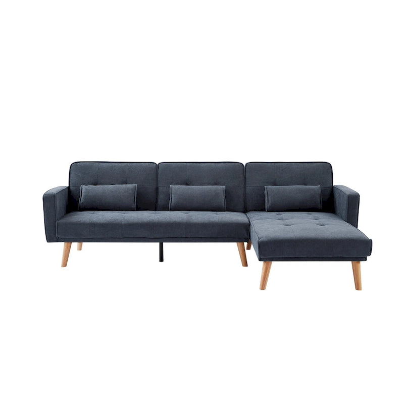 82.3 Width Modern Velvet Sofa Jeweled Buttons Tufted Square Arm Couch ,2 Pillows Included,Beige,4 colors