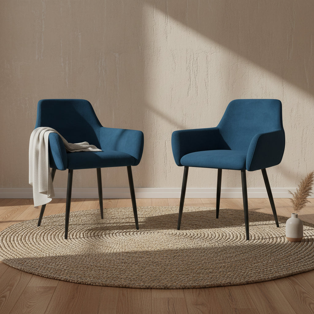 vidaXL Dining Chairs Upholstered Chair with Metal Legs for Living Room Velvet - 22 x 22 x 30.7