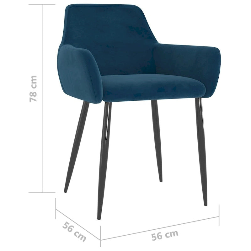 Dining Chairs Upholstered Chair with Metal Legs for Living Room Velvet - 22 x 22 x 30.7
