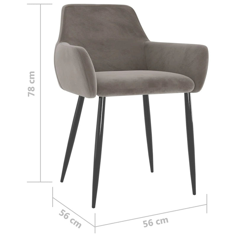 Dining Chairs Upholstered Chair with Metal Legs for Living Room Velvet - 22 x 22 x 30.7