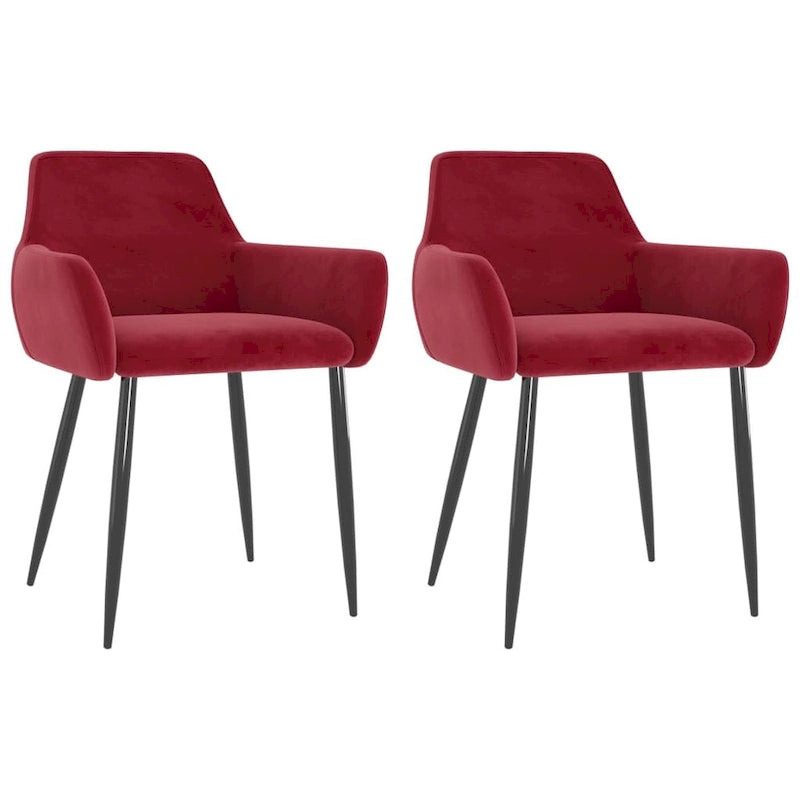 Dining Chairs Upholstered Chair with Metal Legs for Living Room Velvet - 22 x 22 x 30.7