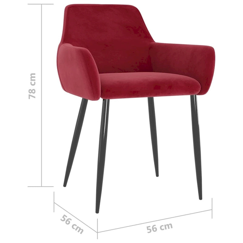 Dining Chairs Upholstered Chair with Metal Legs for Living Room Velvet - 22 x 22 x 30.7