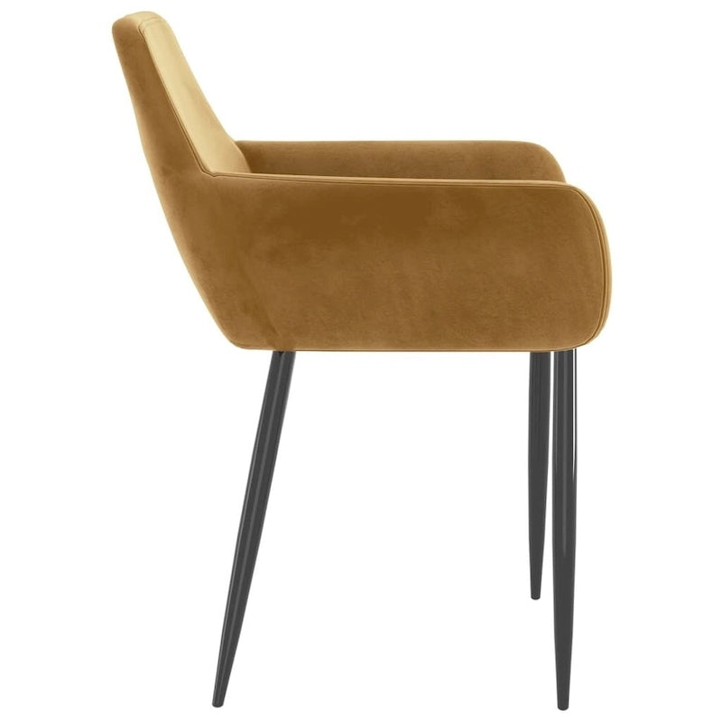 Dining Chairs Upholstered Chair with Metal Legs for Living Room Velvet - 22 x 22 x 30.7