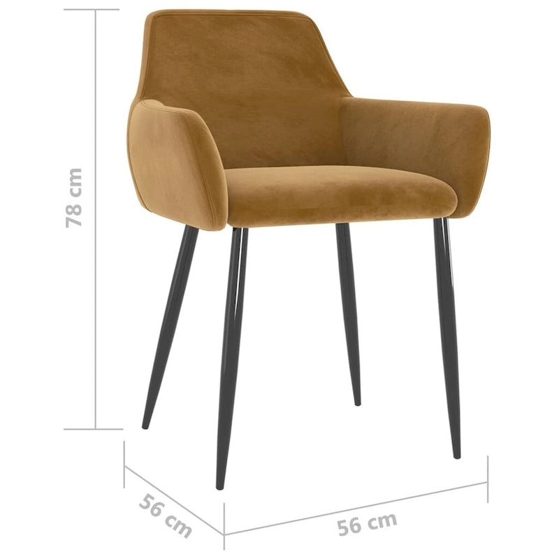 Dining Chairs Upholstered Chair with Metal Legs for Living Room Velvet - 22 x 22 x 30.7